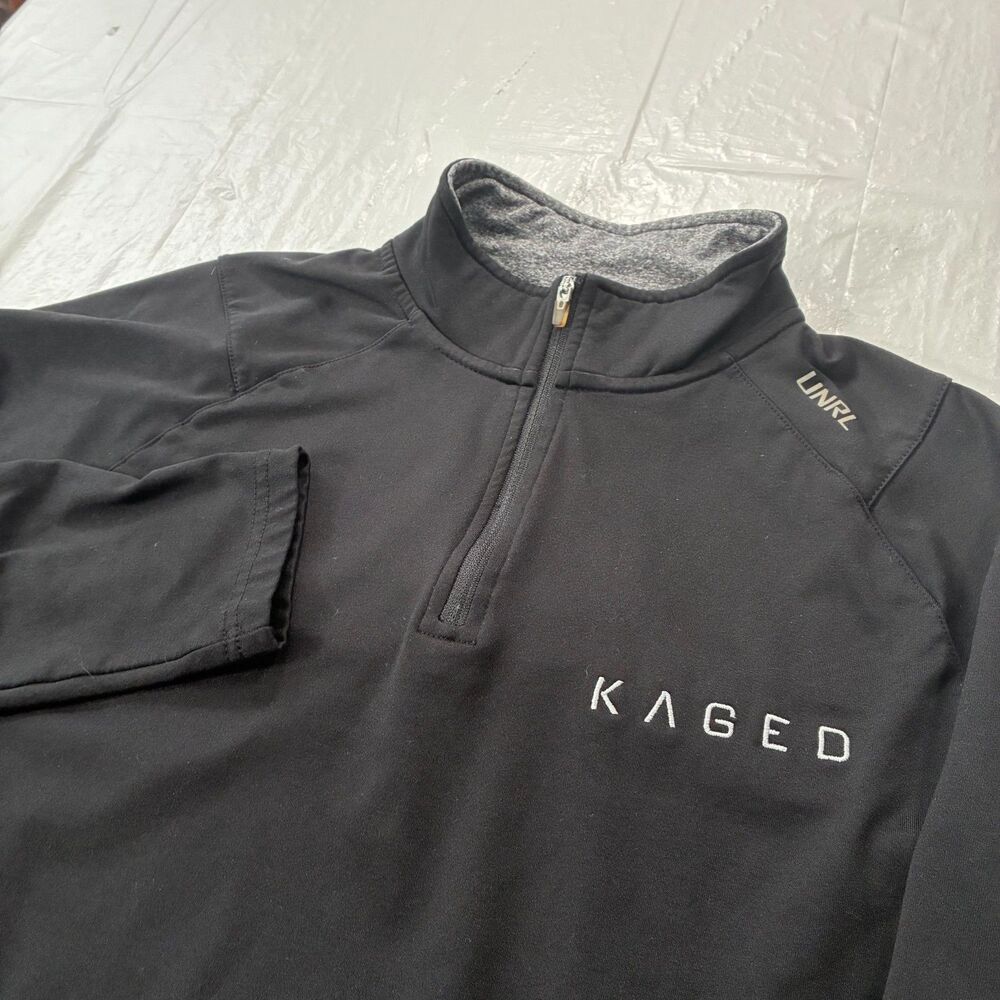 UNRL Highlands Quarter Zip Pullover Mens M Black Athletic Performance Kaged